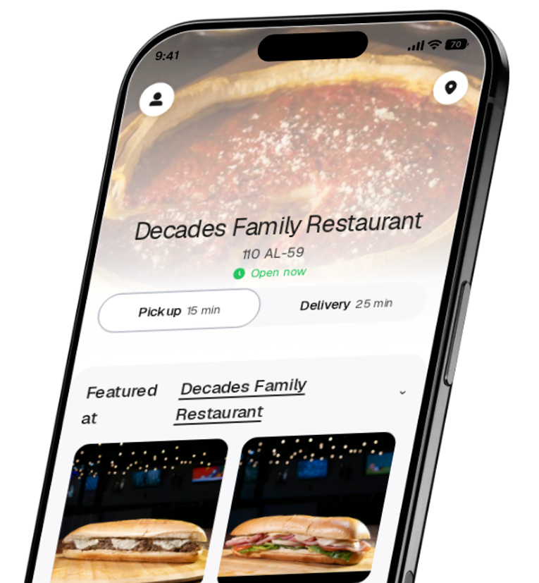 Decades Family Restaurant app preview